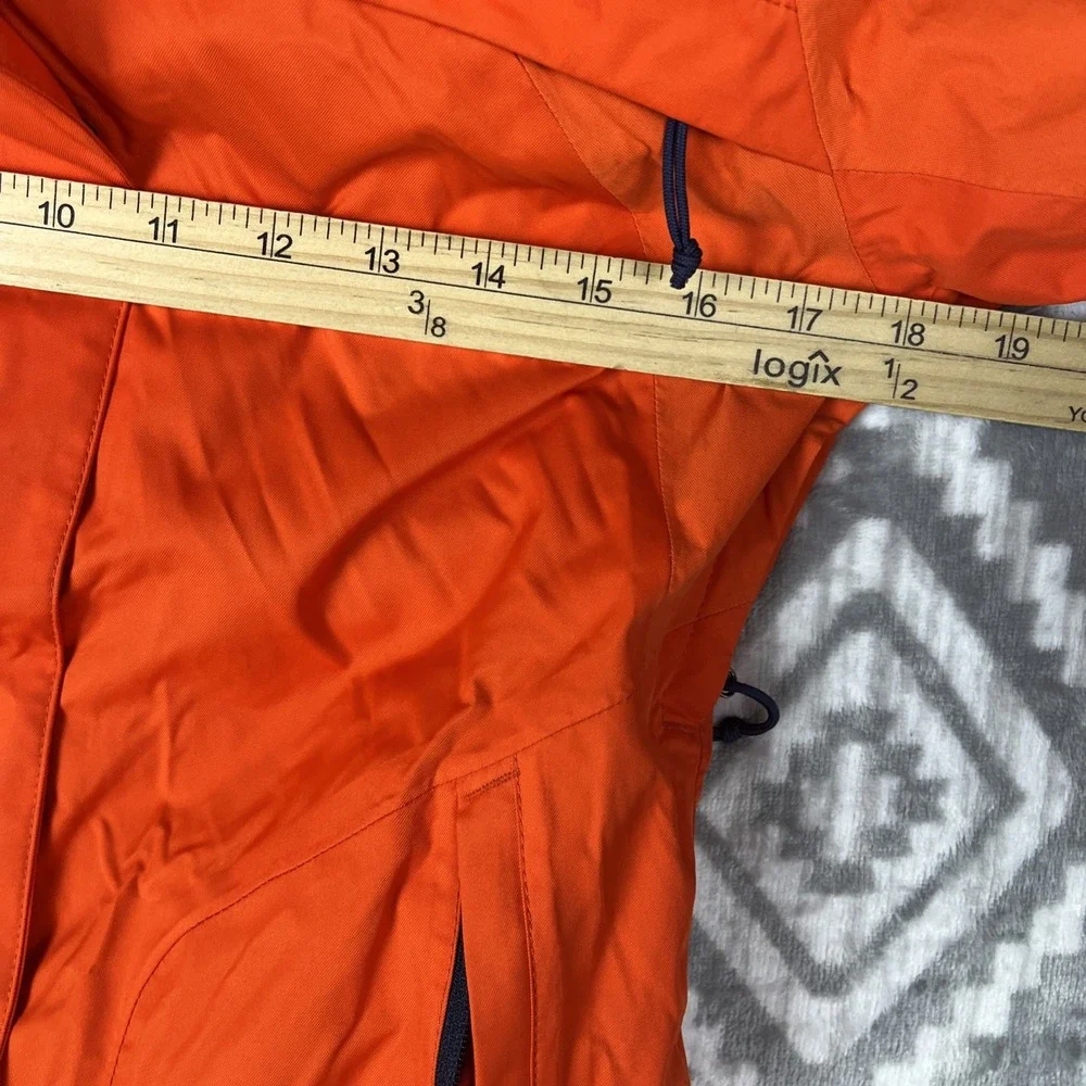 The North Face HyVent Womens XS Orange Hooded Windbreaker Rain Jacket Full Zip - Picture 15 of 16